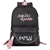 Squid Game USB Charging Backpack Shoolbag Notebook Bag Gifts for Kids Students